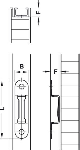Häfele Bağlantı parçası itilerek geçirme için raflar 13 mm 58 mm 262.47.003