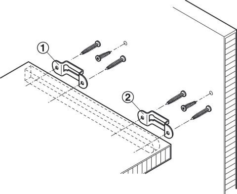 Häfele Bağlantı parçası itilerek geçirme için raflar 13 mm 58 mm 262.47.003