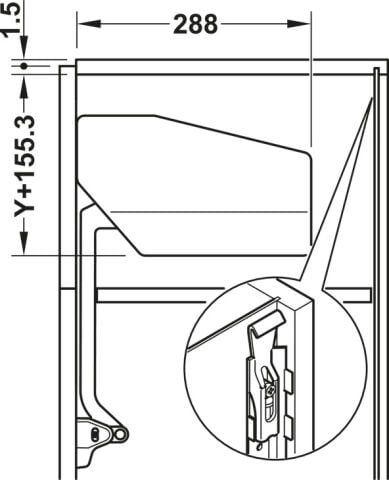 Häfele FREE FOLD E Kalkar Katlanır Kapak Makası Makas G5fo 710–790 mm 8,7–17,2 kg 372.37.976
