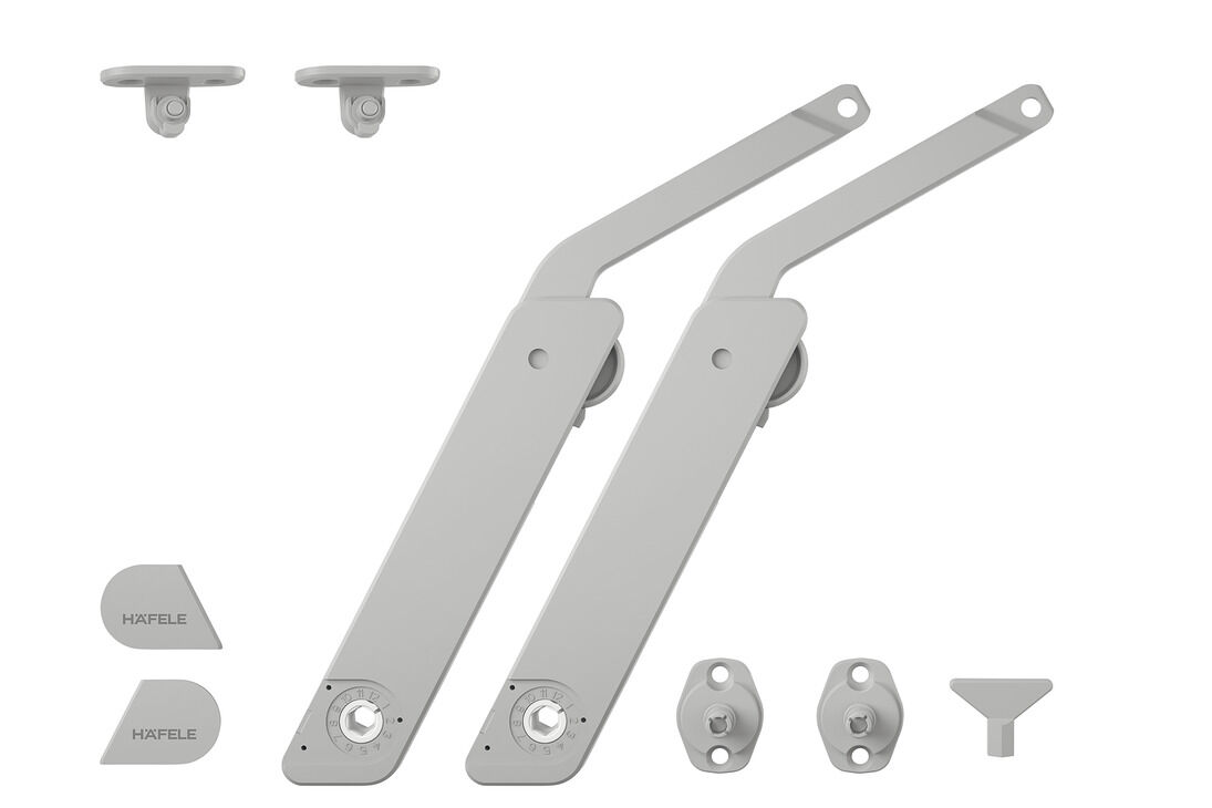 Häfele Free kapak H 1 Kalkar kapak makası 5 – tamamen C 275–600 mm ≤21,8 kg Gri iki 372.39.520