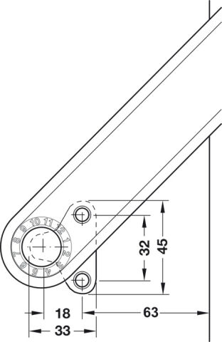 Häfele Free kapak H 1.5 – tamamen Kalkar kapak makası C 275–600 mm ≤10,9 kg Gri sağ 372.39.620