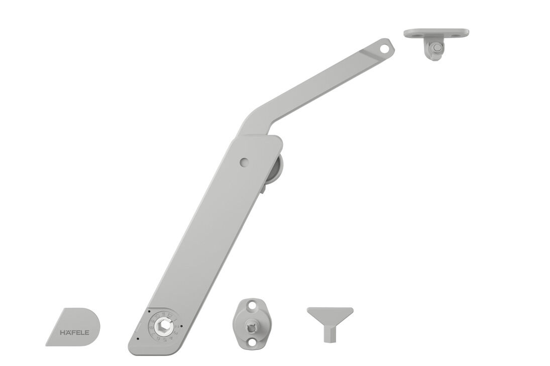 Häfele Free kapak H 1.5 – tamamen Kalkar kapak makası C 275–600 mm ≤10,9 kg Gri sağ 372.39.620