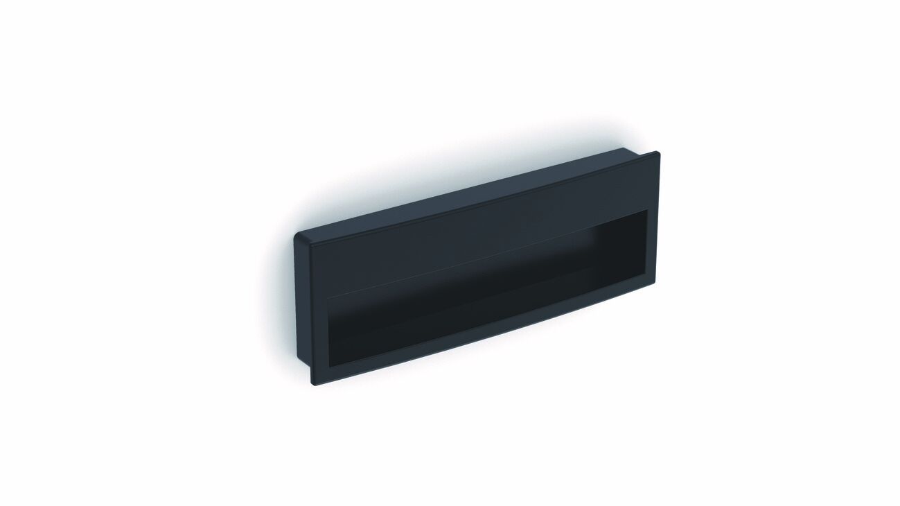 Häfele ROSSO Gömme Kulp Plastik/Zamak - 115x38 mm 14 mm Siyah Mat 108.80.176
