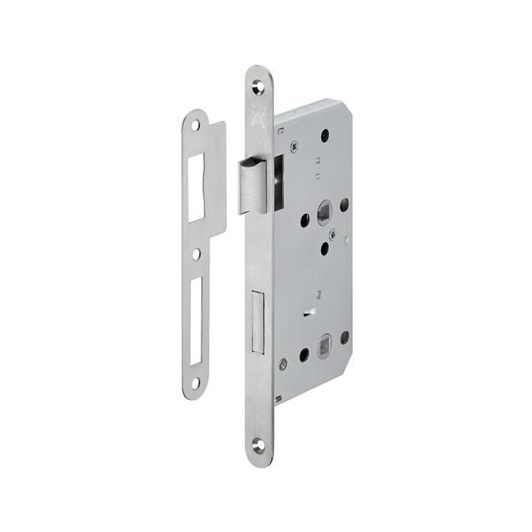 Hafele H55.09 Gömme Kapı Kilidi WC Tipi F Paslanmaz Çelik Mat 55/20mm