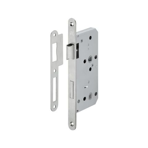 Hafele H55.09 Gömme Kapı Kilidi WC Tipi F Paslanmaz Çelik Mat 55/20mm