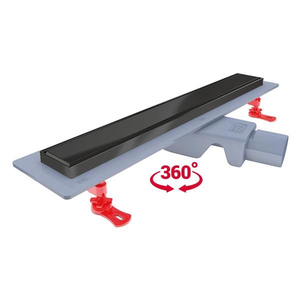 Hafele FLOWLINE Duş kanalı,Ø50,400mm,m.siyah