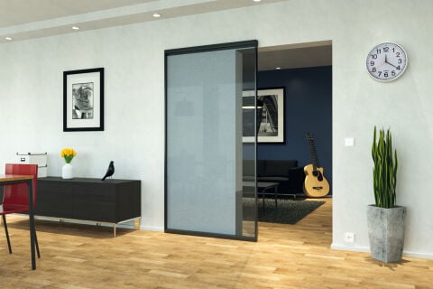 Hafele Kayar kapı donanımı, Slido D-Line43 80N, cam