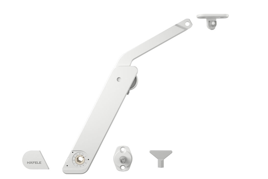 Häfele Free kapak H 1.5 – tamamen Kalkar kapak makası B 275–600 mm ≤10,9 kg Beyaz sol 372.39.811
