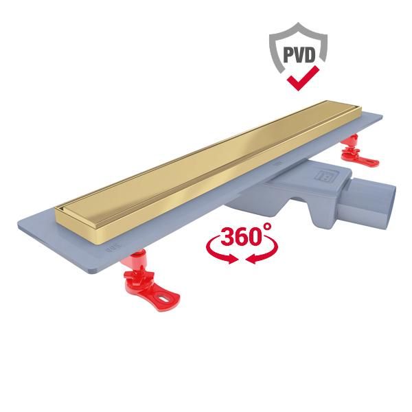 Hafele FLOWLINE Duş kanalı,Ø50,400mm,p.altın