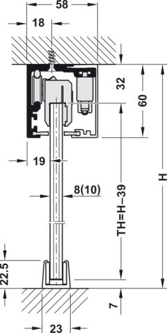 Hafele Kayar kapı bağlantı parçası, Slido D-Line12 50F