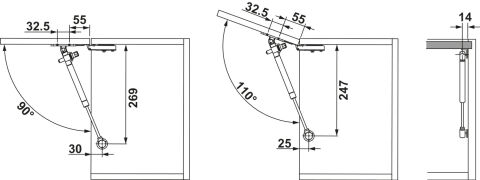 Gazlı Piston, Hafele RUNA PLUS, Ahşap Kapaklar İçin