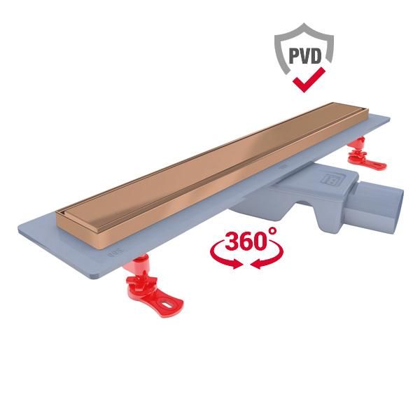 Hafele FLOWLINE Duş kanalı,Ø50,400mm,p.rose