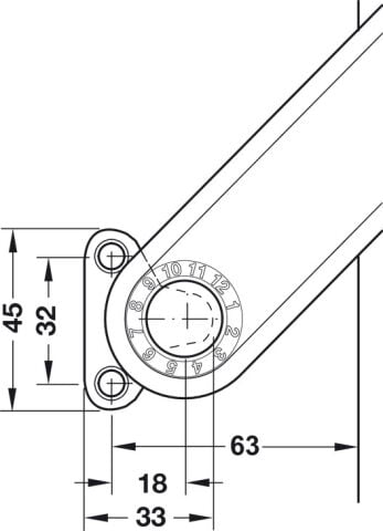 Häfele Free kapak H 1.5 – tamamen Kalkar kapak makası D 275–600 mm ≤10,9 kg Beyaz sağ 372.39.830