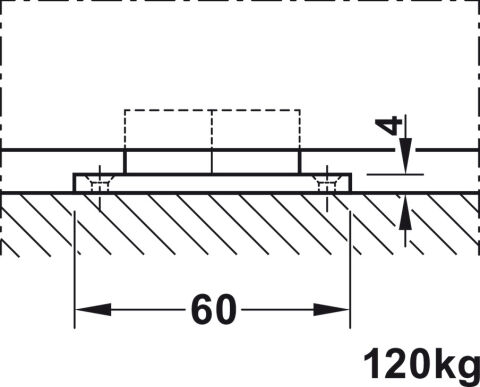 Häfele Kayar kapı donanımı 120A - ≤120 kg 940.60.055