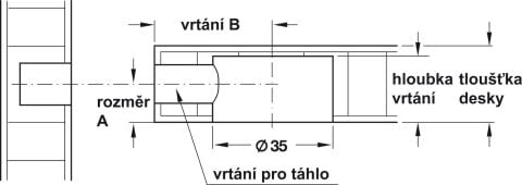 Häfele Çektirme mili Confa 35 - Çinko kaplama 262.69.045