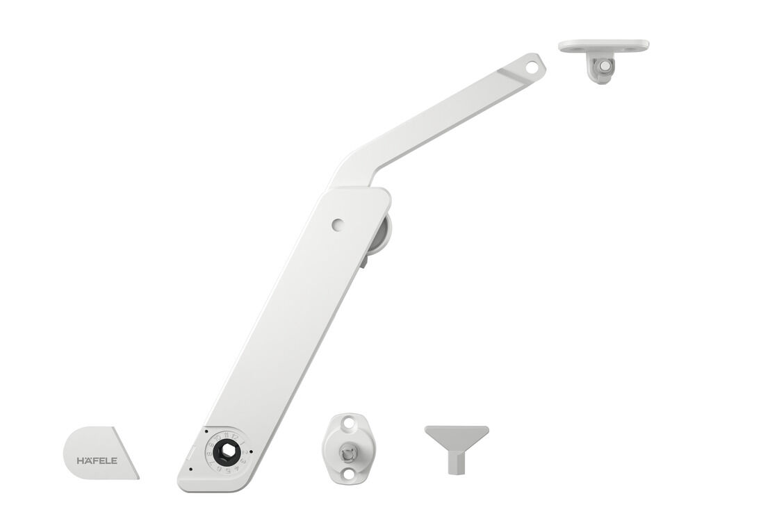 Häfele Free kapak H 1.5 – tamamen Kalkar kapak makası D 275–600 mm ≤10,9 kg Beyaz sol 372.39.831