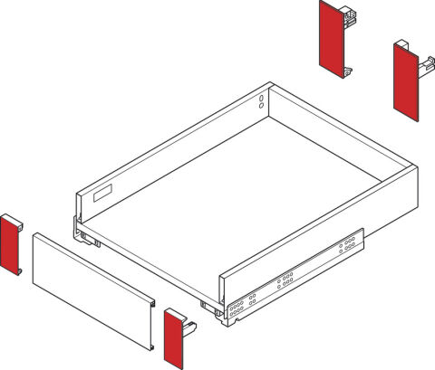 Häfele Ön sabitleme braketi seti Matrix Box Slim A iç 89 mm 552.31.590
