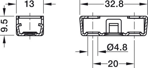 Häfele Bağlantı elemanı RV/U-T3 iç eleman ±1 5 mm Çinko kaplama 262.72.953