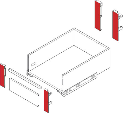 Häfele Ön sabitleme braketi seti Matrix Box Slim A iç 175 mm 552.31.592