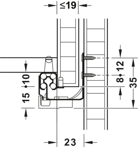 Gizli Ray, Hafele Matrix Runner UM S15, Bas-aç, Pimli