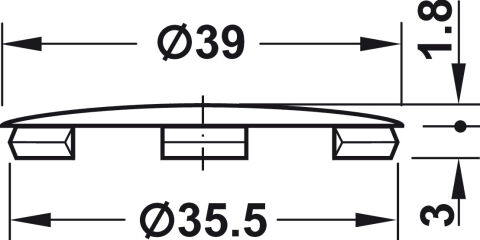Häfele Üst kapak Plastik ⌀ 35 mm kör delik için 39 mm Açık kahverengi RAL 8007 262.86.190