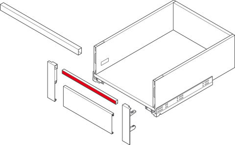 Häfele Çapraz korkuluk iç çekmeli sistem 1,100 mm Beyaz 552.31.719