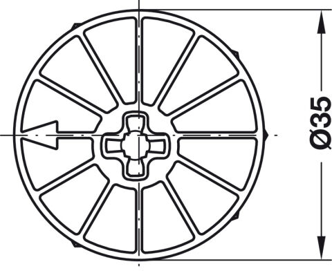 Häfele Maxifix Bağlantı gövdesi 19 mm ve üzeri ahşap 35 mm Boş PZ3 çapraz yuva 262.87.013