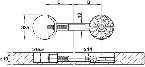 Häfele Tezgah bağlantı elemanı Maxifix 35 - 262.87.041