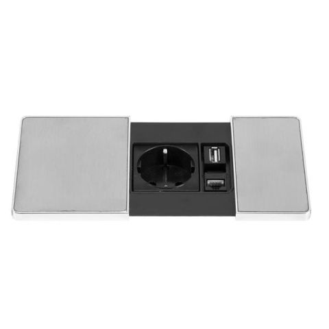 Hafele V-PAD Priz Soket/1USB/1RJ45 Paslanmaz Çelik