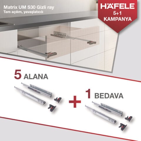 Gizli Ray, Hafele MATRIX UM S30, 18mm ahşap için