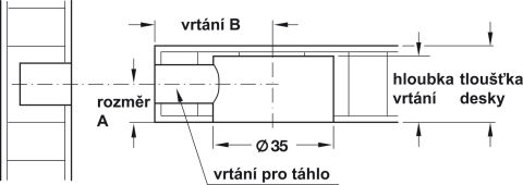 Häfele Çektirme mili S35 Maxifix sistemi M6 veya M8 Çinko kaplama 262.87.902