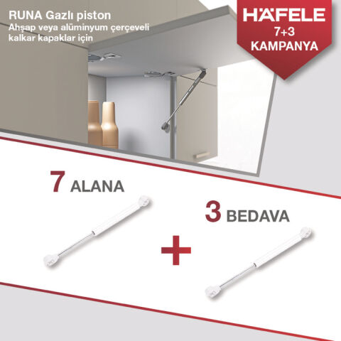 Gazlı Piston, Hafele RUNA, Ahşap Veya Alüminyum Çerçeveli