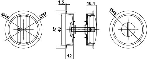 ROUND, Pirinç, 57mm, PC (Barelli), Hafele ROUND