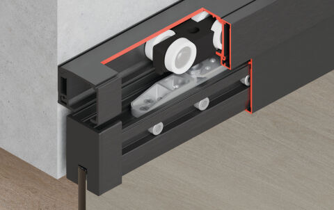 Hafele Kayar kapı donanımı, Slido D-Line11 80L, taşıyıcı