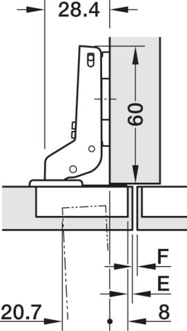 Gizli Menteşe, Hafele Metalla 510 A/SM 94° - 329.05.666