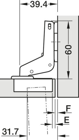 Gizli Menteşe, Hafele Metalla 510 A/SM 94° - 329.05.667