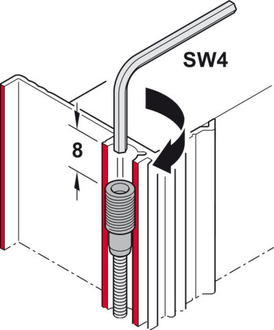 Gergi Bağlantı Parçası, Hafele Slido F-Handle26 için