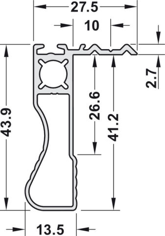 Kulp Profili, Hafele Slido F-Handle26 A3, alüminyum