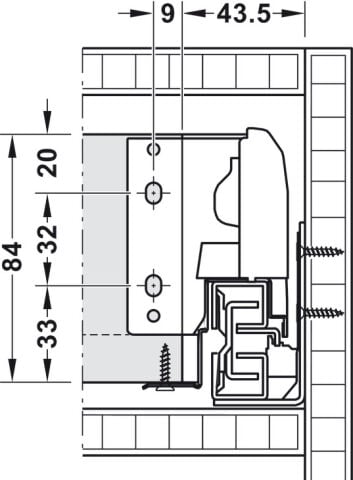Häfele Matrix Box S35 Çekmece yan ray sistemi çekmece 500 mm Gri Çekmece kenarları: Toz 552.56.695