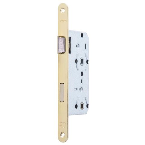 Hafele H55.02 Gömme Kapı Kilidi WC Tipi Parlak Pirinç 55/18mm Sol