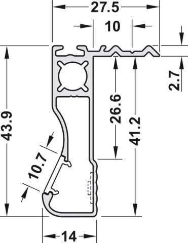 Kulp Profili, Hafele Slido F-Handle26 A3 LED, alüminyum