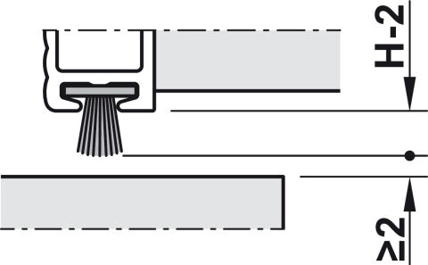 Takviye Şeridi, Hafele Slido F-Handle26 B, alüminyum