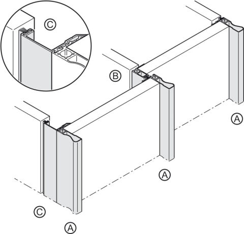 Ara Çubuk Profili, Hafele Slido F-Handle26 C alüminyum