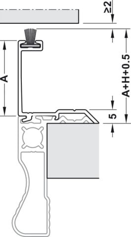 Ara Çubuk Profili, Hafele Slido F-Handle26 C alüminyum