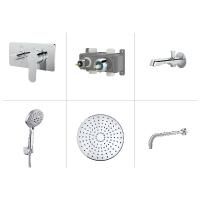 Hafele FLUXO 3in2 Ankastre duş seti,yuv.,p.krom