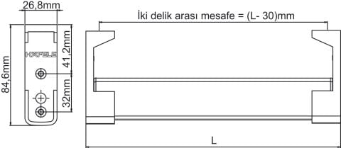 LED Işıklı Askı Borusu, Hafele DRESS LINE, Pilli, Hareket