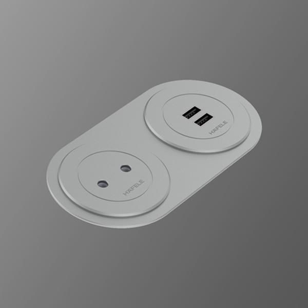 Hafele PORT Priz ve Şarj Seti 2'li Mat Krom