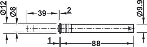 Häfele Basma mandalı matkap deliğine montaj için Tip 2 10 mm Siyah 372.91.301