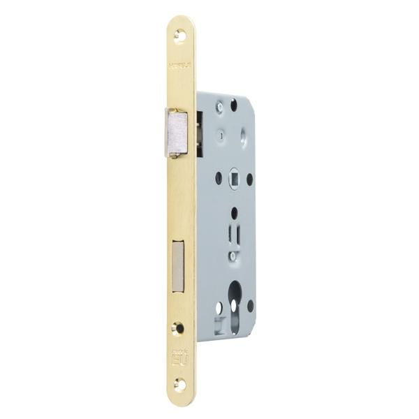 Hafele H55.02 Gömme Kapı Kilidi Barelli Tip Parlak Pirinç 55/20mm Sol