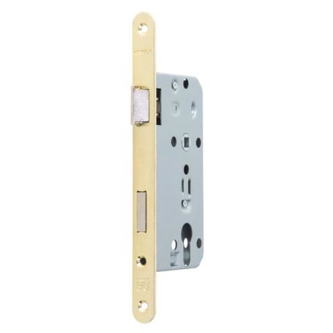 Hafele H55.02 Gömme Kapı Kilidi Barelli Tip Parlak Pirinç 55/20mm Sol